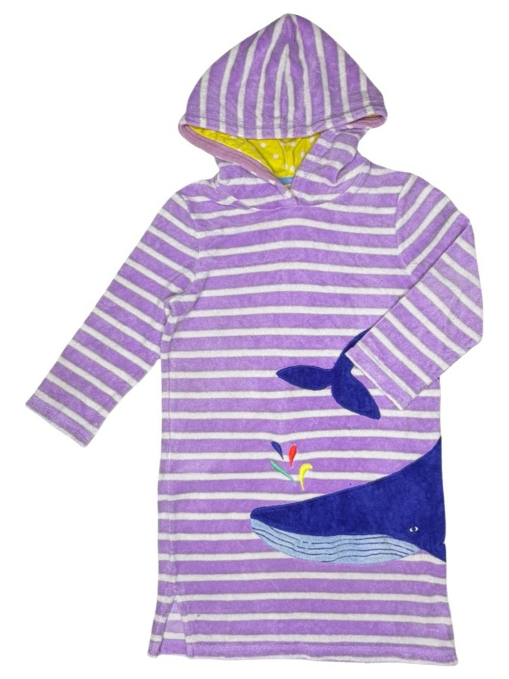 Mini Boden Hooded Whale Toweling Cover-Up